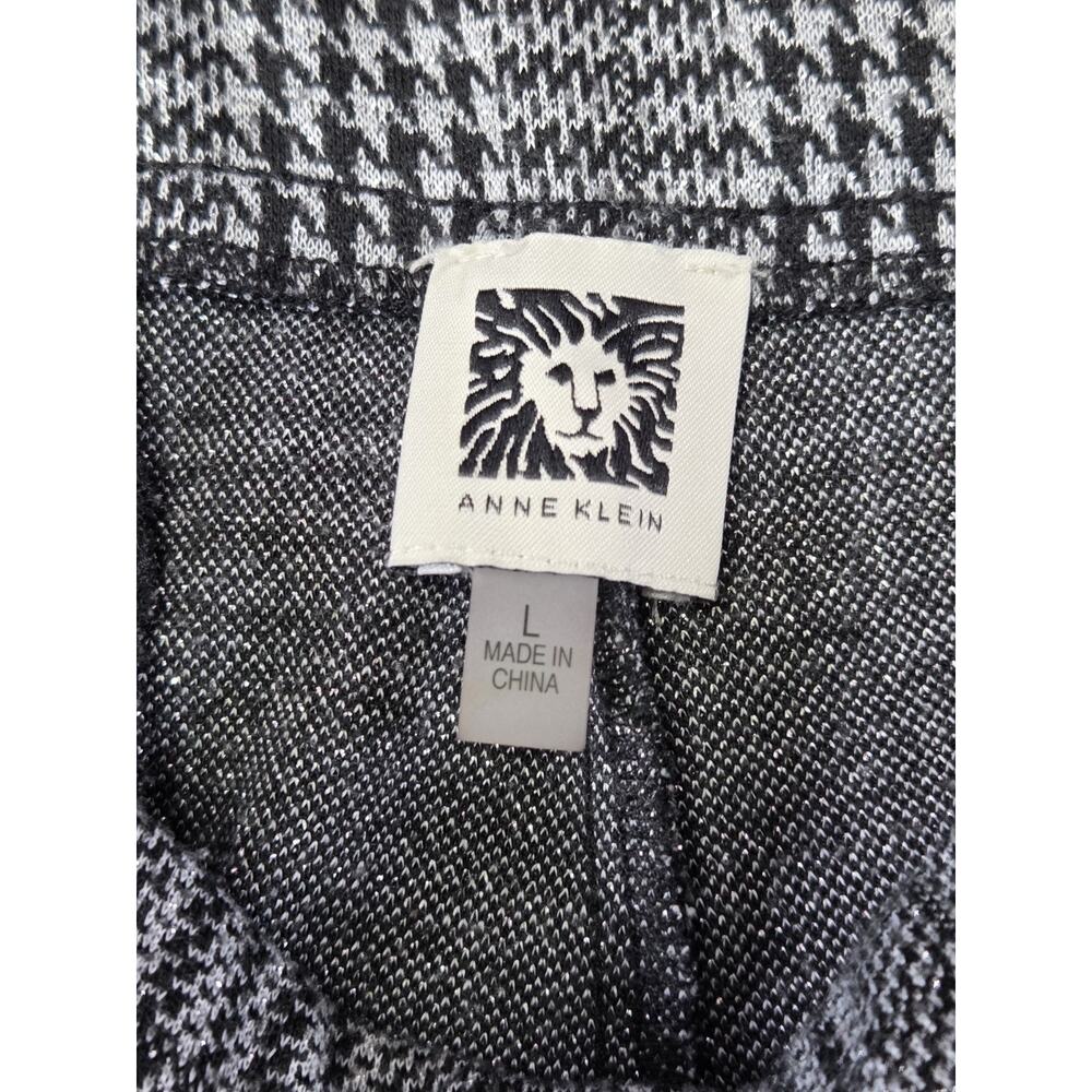 Anne Klein Women's Grey Glen Plaid Pull-On Slim Leg Knit Ankle Dress Pants Sz Lg - Picture 3 of 13